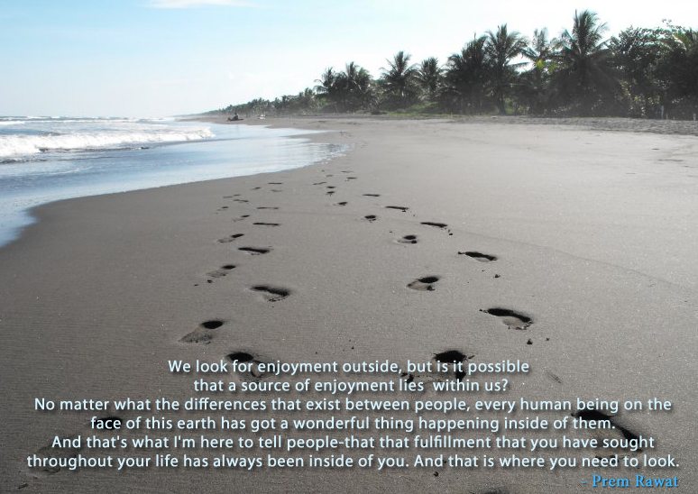 footmark,walk,beach,sand,Prem Rawat,quote